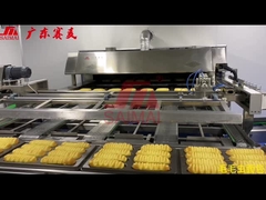 Η γραμμή παραγωγής ψωμιού, το φούρνο, το ψυγείο, το φούρνο, το ψυγείο,