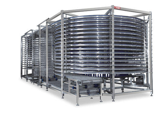 Food Industry Steam Cleaning Slag Removal Spiral Cooling Conveyor