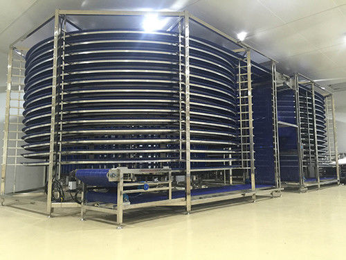 Food Industry Steam Cleaning Slag Removal Spiral Cooling Conveyor