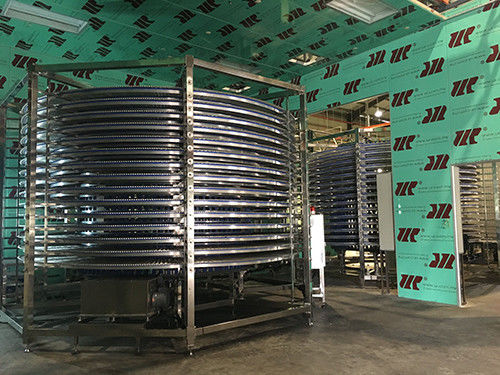 Food Industry Steam Cleaning Slag Removal Spiral Cooling Conveyor
