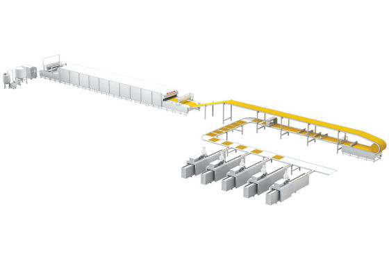 15m Cooling Conveyor 350kg/h Sheet Layer Cake Baking Equipment